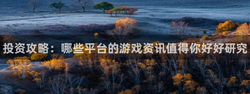 长征娱乐官网：投资攻略：哪些平台的游戏资讯值得你好好研究